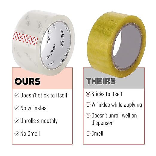 Mr. Pen- Packing Tape,12 Pack, 2" Wide, 60 Yards, Clear Moving Tape Refills for Boxes