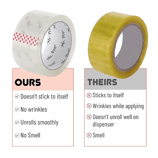 Mr. Pen- Packing Tape, 12 Pack, 2 Inch Wide, 60 Yards, Clear | Heavy Duty Packing Tape for Shipping, Packaging, Moving and Storage