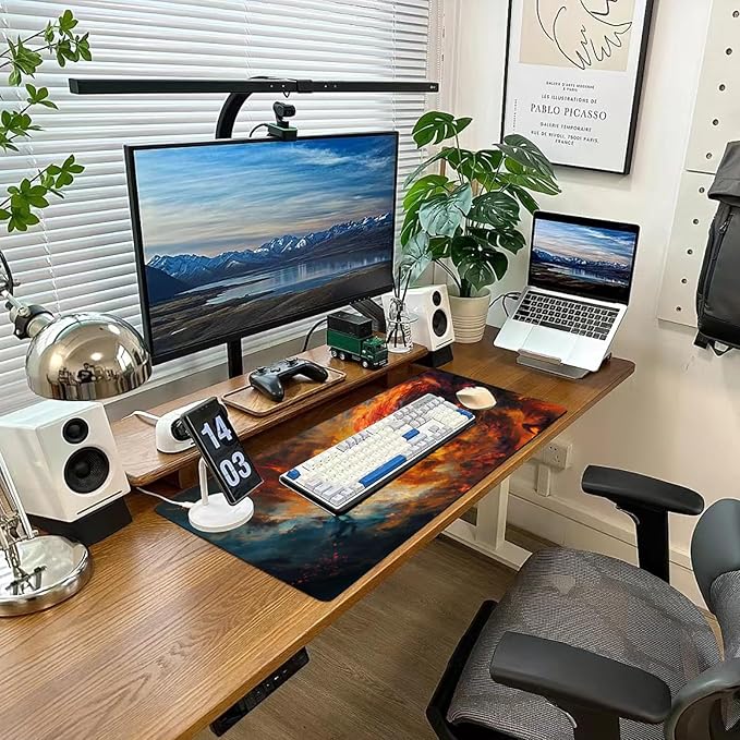 Gaming Mouse Pad Desk Pad XL Large Mouse Mat Keyboard Mat Office Desk Decor AccessoriesKeyboard Mat Office Desk Decor Accessories (Dragon Warrior)