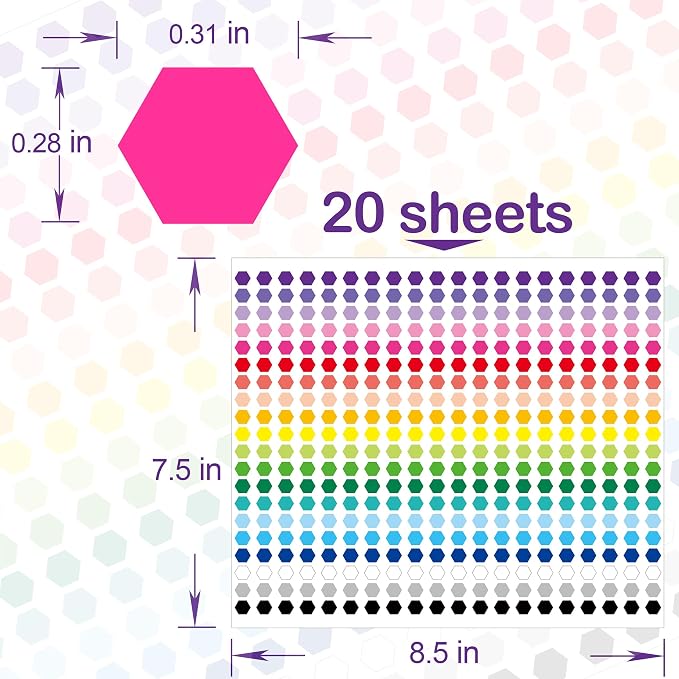 8000 PCS Small Dot Stickers 1/3" Mini Shaped Circle Stickets in 20 Colors | YSHIHE Color Coding Labels Circle Label Stickers Small Ting Mini Sticker for Office,Classroom