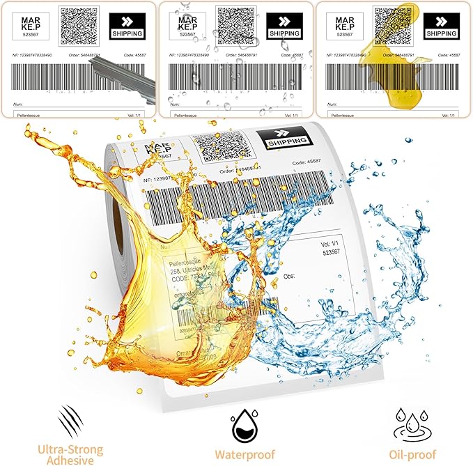 10 Rolls 4" x 6" Direct Thermal Printer Label, 250 Labels/Roll, Total 2500 Thermal Shipping Labels, Strong Adhesive, Commercial Grade, Perforated, Compatible with Most Thermal Printers (NOT for DYMO)