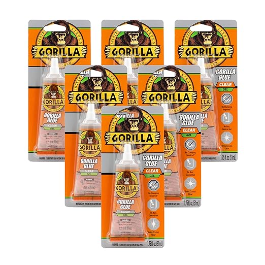 Gorilla Glue Clear Gel, 1.75fl.oz. Tube, (Pack of 6)