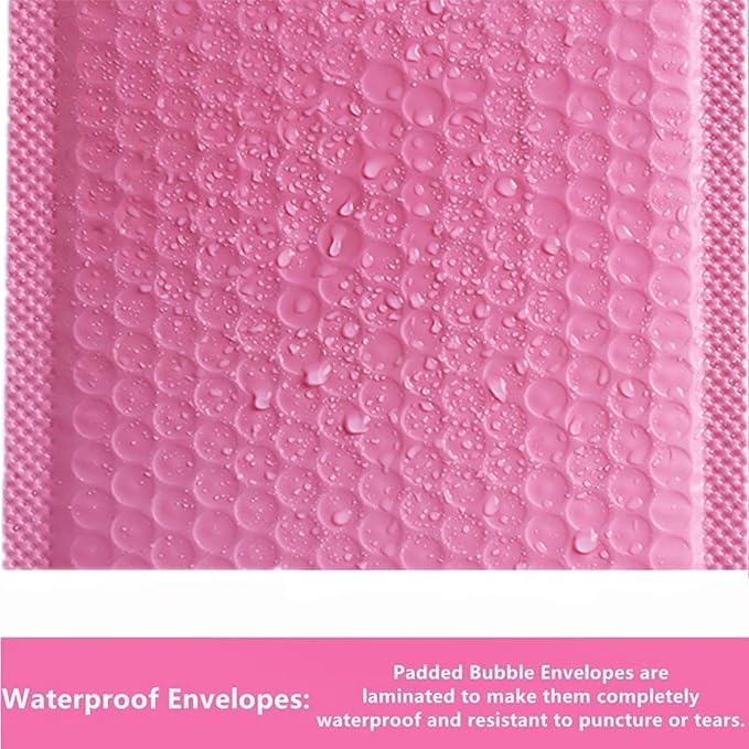 Bubble Mailers 4x6 Inch 12 Pack Small Padded Envelopes Poly Thicken Padded Self Seal Envelopes Bags (Pink, 4X6 Inches)