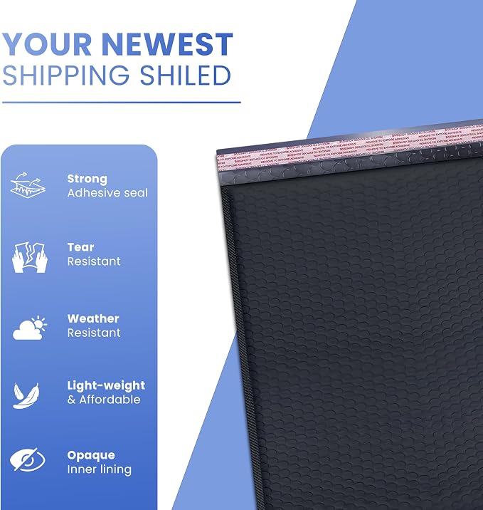 Black Bubble Mailers 8.5x12, Self Seal Poly Padded Envelopes #2, 100 Pack | Fits 8.5x11 Documents & Photos,No Tape Needed,Cushioned Protection,Water-Resistant Poly,Bulk Pack for Small Business