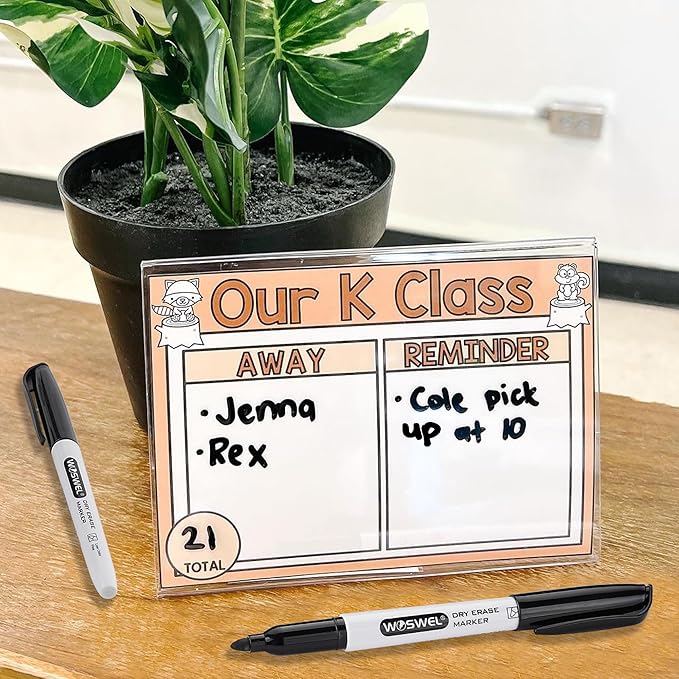Dry Erase Markers Bulk, 15 Pack Black Fine Tip Whiteboard Markers, Fine Point, Low Odor Dry Erase Markers for School Office Home, Non-Toxic Easy Clean