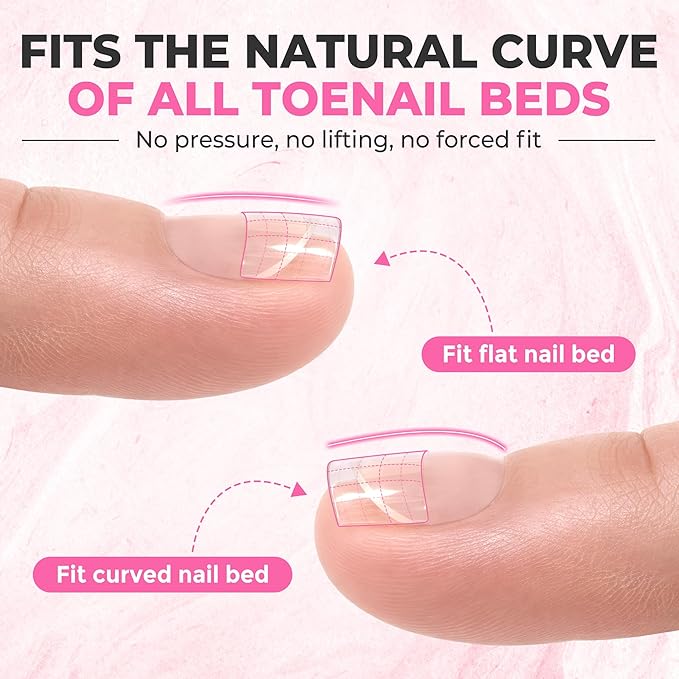 UNA GELLA Half Cover Square Toe Nail Tips For Big Wider Toe, 510Pcs 15Sizes Soft Gel Pre-etched Fake Toenails Press On Nails For Nail Extensions Home DIY Nail Salon