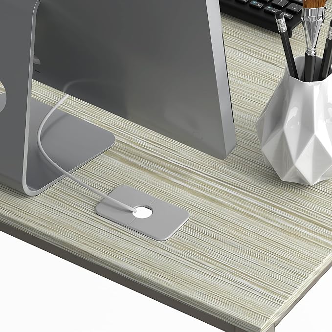 SHW Mission 55 x 60 L-Shape Home Office Computer Desk, Maple | Reversible Desktop Design