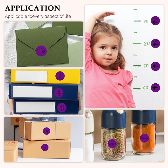 PARLAIM 3/4 Inch Coding Circle Sticker Labels,Pack of 1050 Round Color Code Dot Labels Stickers for Home Office Marking,Organizing(Fluorescent Purple)