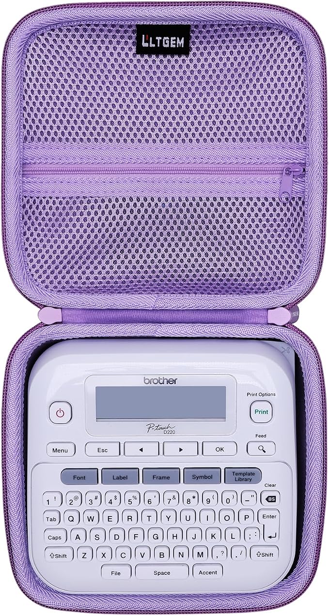 LTGEM Label Maker Case for Brother P-Touch PTD220/PTD210 | Hard EVA Shell, Water-Resistant, Shock Protection, Scratch-Resistant Interior, Portable Travel Storage Case Only