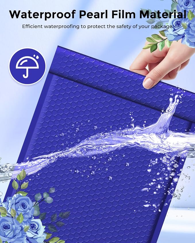 Metronic 500 Pack Bubble Mailers 10.5X16 Inch Self Seal Padded Mailers Blue | Usable Size 10.5X15 Waterproof Bubble Envelopes Large Padded Envelopes for Shipping/Packaging/Mailing Clothes, Self Seal