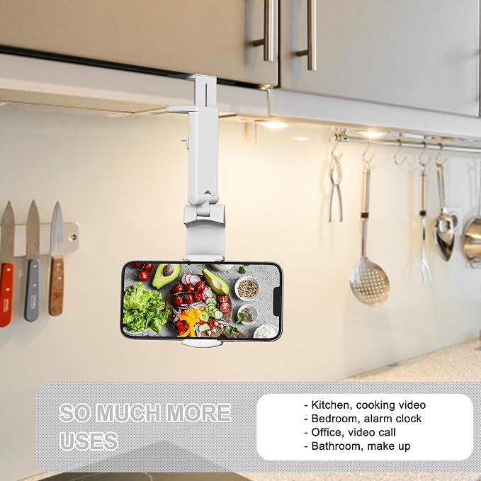 Perilogics Airplane Phone Holder Mount, Plane Travel Essentials (White) | Universal in Flight Phone Stand, Hands Free, Dual 360° Rotatio, Must Haves Airplane Travel Accessory