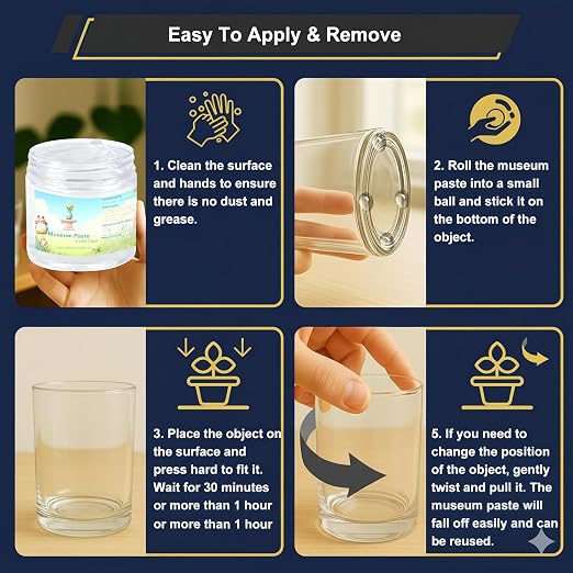 14 Oz Exhibits Gel for Museum, Removable Clear Museum Paste Putty &Wax, Reusable & No Residue, Fixed Collection Artifacts and Decorations to Prevent Vibration, Falling (Clear 2Pack Max)