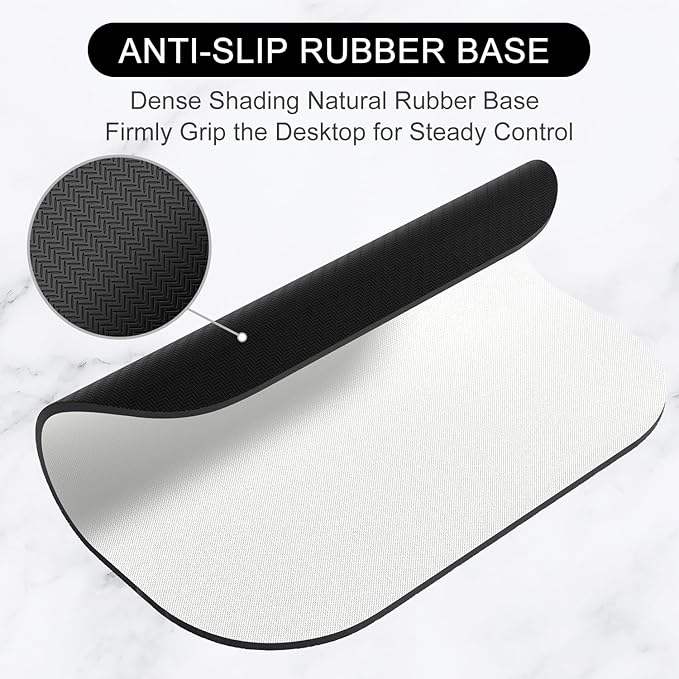 Hsurbtra Mouse Pad, Premium-Textured Small Square Mousepad 8 x 9 Inch White, Thick 3 mm Anti-Slip Waterproof Rubber Pretty Cute Computer Mat for Office Home Gaming Laptop Men Women Kids