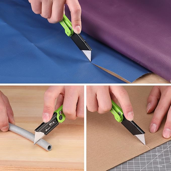 WORKPRO EDC Folding Utility Knife, Mini Box Cutter with Quick Open Axis Lock, Quick Change Blade Razor Knife, Foldable Small Pocket Knife with Belt Clip