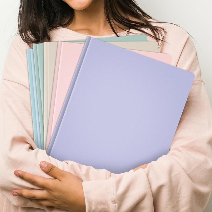 GNL Plastic Folders with Pockets and Prong, Pack of 10, Muted Pastel Colors, Heavy Duty 2 Pocket File Folders Letter Size, Folders with Prongs for School, Home, and Office
