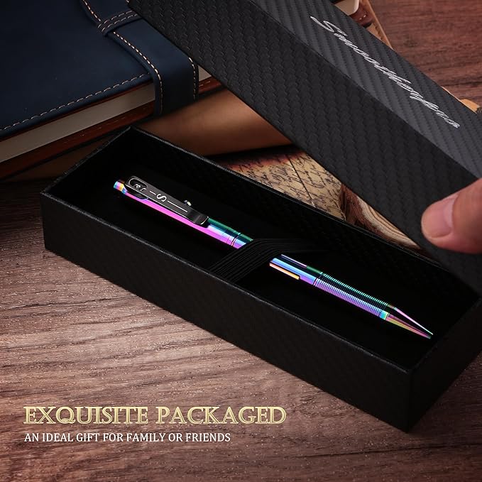 SMOOTHERPRO Titanium Bolt Action Pen Compatible with Pilot G2 Refill Stainless Steel Pocket Clip for EDC Signature Business Writing Journaling Color Multicolor(RG342)