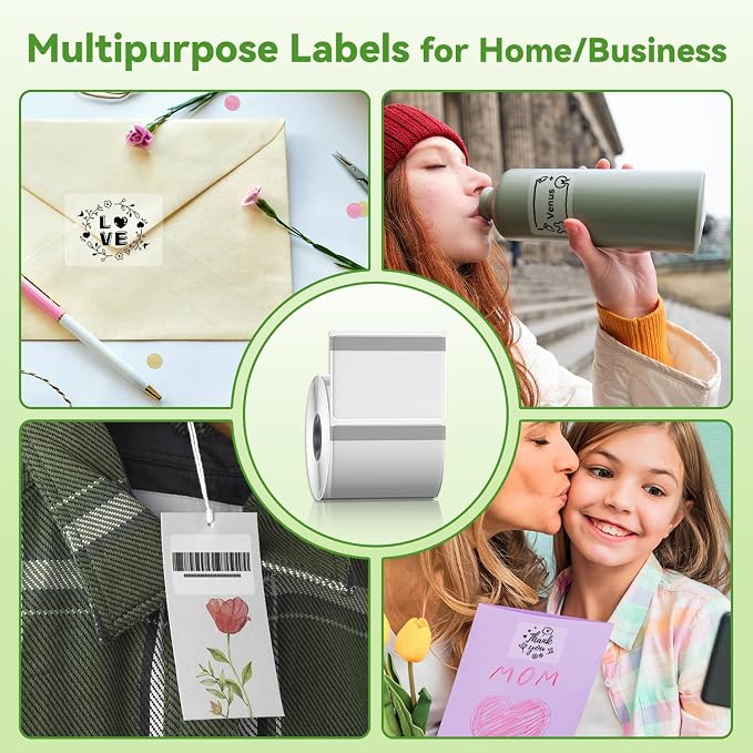 Phomemo Transparent Thermal Labels, Use for M110/M100/M220/M108, 230PCS | 1 Roll Square 40x30mm Waterproof Clear Thermal Sticker, Use for Barcode, Logo,Listing, Business, Home,Organization, Office
