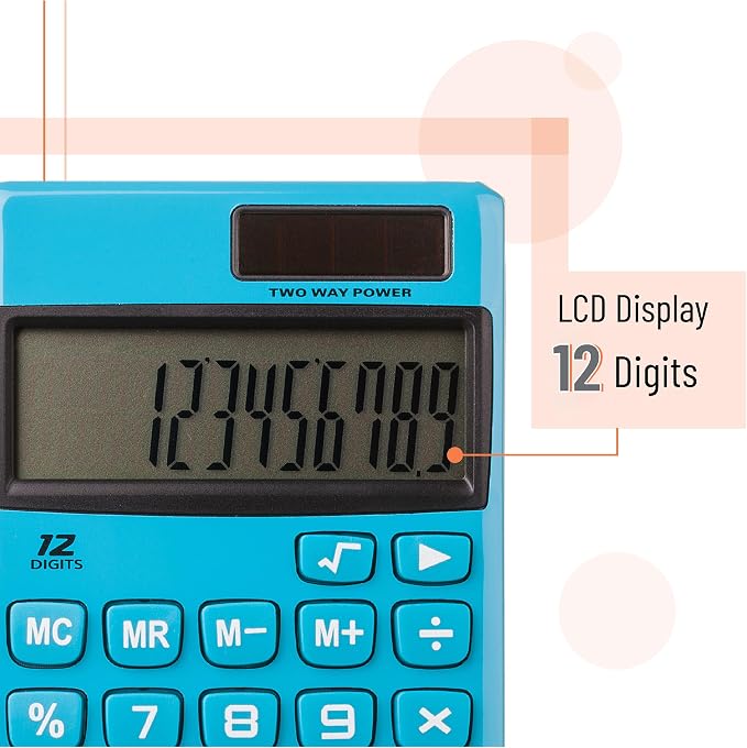 Mr. Pen- Standard Function Calculator, 12 Digits, Solar Calculator, Basic Office Calculators (Pack of 2)