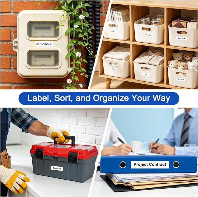 TZe-251 Tze TZ Tape 24mm 0.94 Laminated White Label Maker Tape | TZe251 Black on White 1 Inch Compatible with Brother P-Touch PT-D600 PT-D610BT PTP700 PTP710BT, 4-Pack