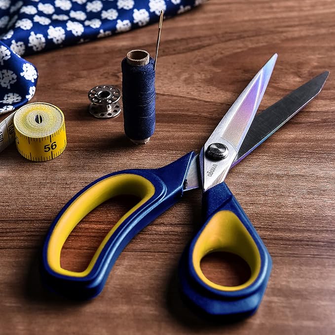 LIVINGO Fabric Scissors 2 Pack Tailor Shears Titanium Coated Heavy Duty | 8.5" & 9.5" Sizes, Sharp Forged Blade, Ergonomic Handle, Sewing DIY Clothing Craft Materials