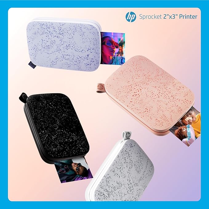 HP Sprocket Portable 2x3 Inch Instant Photo Printer (Blush Pink) Print Pictures on Zink Sticky-Backed Paper From Your iOS & Android Device