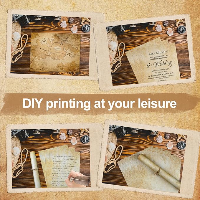 Joyberg 70PCS Vintage Paper 8.5 x 11 in Parchment paper for Writing Letter writing Paper, Decorative Printer Paper for Invitation, Letter, Resume, Award, Diploma, Art, Craft, Certificate Antique