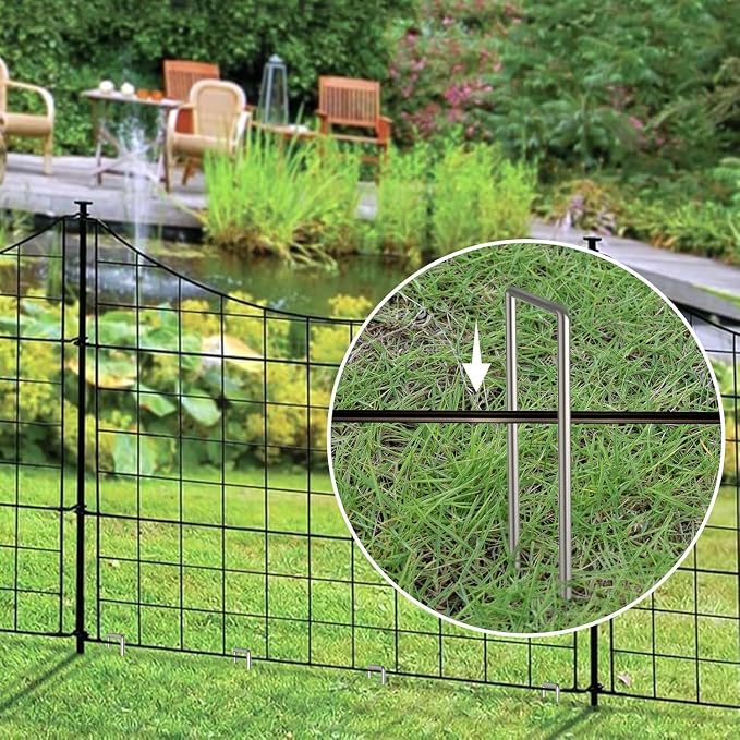 Landscape Staples 8 Inch Galvanized Anti-Rust Garden Stakes 11 Gauge | 100 Pack Sod Yard Pins Heavy Duty Lawn Stake for Fence, Weed Barrier Fabric, Ground Cover, Ground Decorations, Chicken Wire