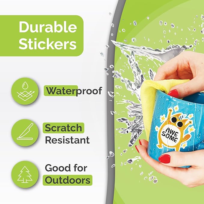 Premium Printable Vinyl Sticker Paper for Inkjet & Laser Printer - 56 Sheets Self-Adhesive Sheets Matte White Waterproof, Dries Quickly Vivid Colors, Holds Ink Well - Tear Resistant