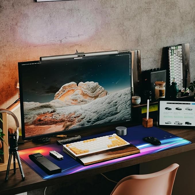 Large Extended Gaming Mouse Pad, 31.5" x15.7" Large Mat with Superior Micro-Weave Cloth, Water Resist Keyboard Mousepad with Non-Slip Base, Laptop Pad for Office Home Gaming, Space