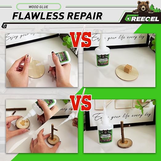 Wood CA Glue, Clear Super Glue for Woodworking & Repairs, 2 oz | All-purpose Clear cyanoacrylate adhesive for wood finishing and repairs, Strong bonding on plastic, glass, ceramic & more.