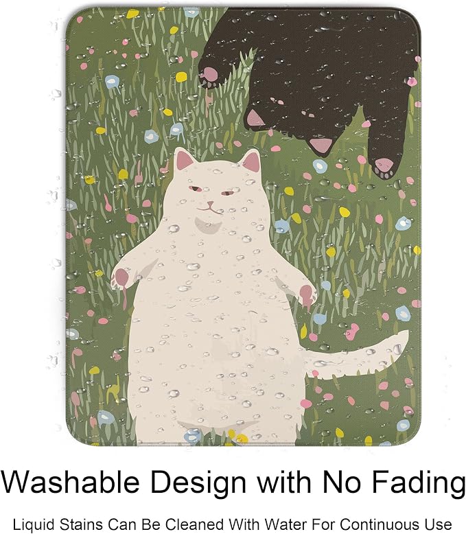 Funny Cats Square Mouse Pad,Cute Anime Cats Mouse Pads for Wireless Mouse Desk Accessories,10"X8" Travel Mousepad with Non-Slip Rubber Base, Stitched Edge Mouse Pads for Desk,Computers,Laptop,Office
