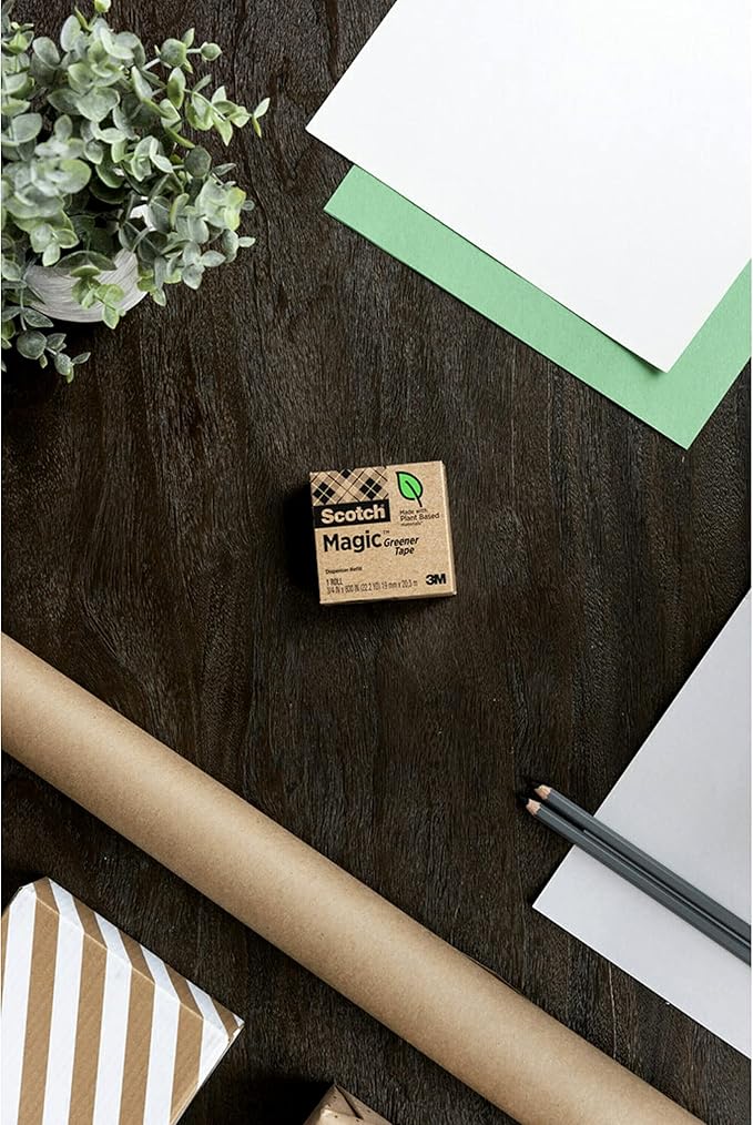 Scotch Magic Greener Tape, 10 Rolls, Numerous Applications, Invisible, Engineered for Repairing, 3/4 x 900 Inches, Boxed (Pack of 12)