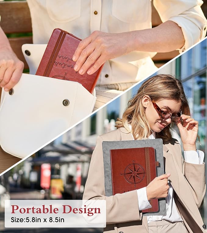 PAIBAS Blank Journal Notebook for Women Men,160 Pages,A5 Hardcover Sketchbook for Drawing, Sketch book, Unlined Notebooks for School,Work, Note Taking,Travel Journals for Writing 5.8"x8.5" (Brown)