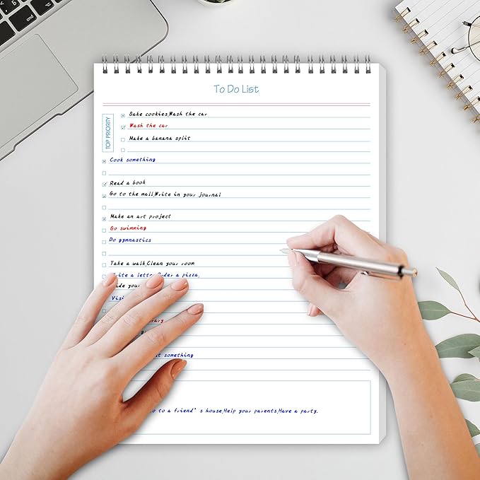 GOLDPEI To Do List Notepad Big 2pcs/set - Daily Planner Notepad Undated 50 Sheets Tear Off, 8" x 11" Planning Pad Checklist Productivity Note Pad for Work and Personal Organized