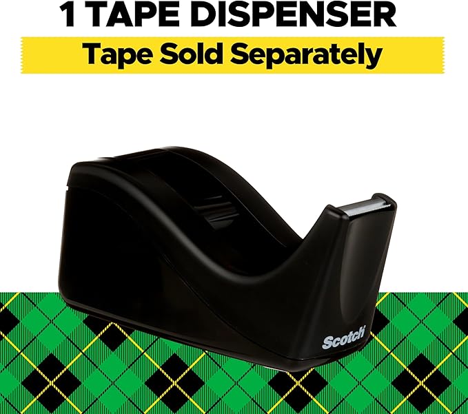 Scotch Desktop Tape Dispenser, Black Two-Tone, 1 Dispenser/Pack (C60-BK)