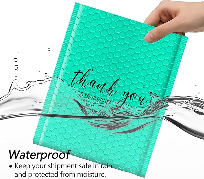 JinRuiKJ Bubble Mailers 6x10" 25 Pack, Padded Envelopes, Strong Adhesion Padded Mailers, Cushioning Padded Shipping Envelopes for Jewelry, Makeup - Green