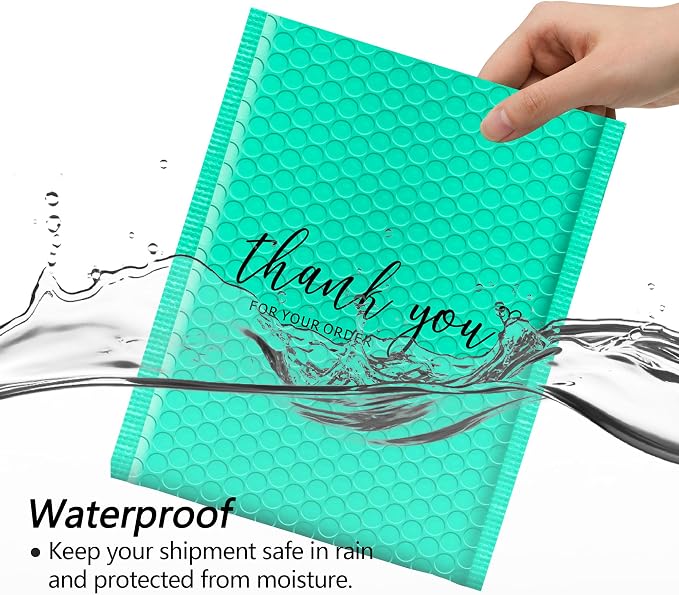JinRuiKJ Bubble Mailers 6x10" 25 Pack, Padded Envelopes, Strong Adhesion Padded Mailers, Cushioning Padded Shipping Envelopes for Jewelry, Makeup - Green