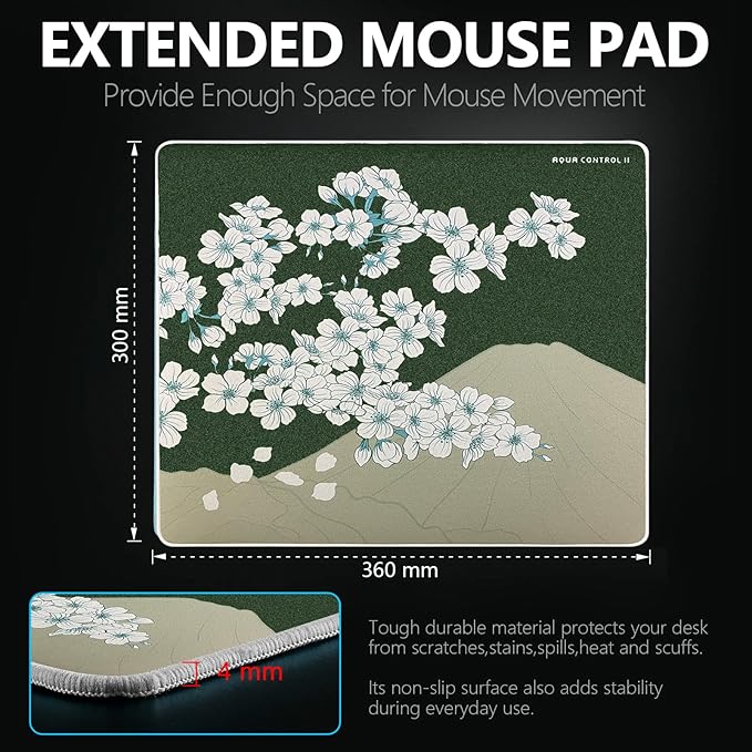 X-Raypad Aqua Control 2 Gaming Mouse Pad, Ultra-High Precision Mouse Pad with Perfect Speed and Control Capability, Consistent X and Y Glide, Designed for Fps Players with Low DPI Requirements