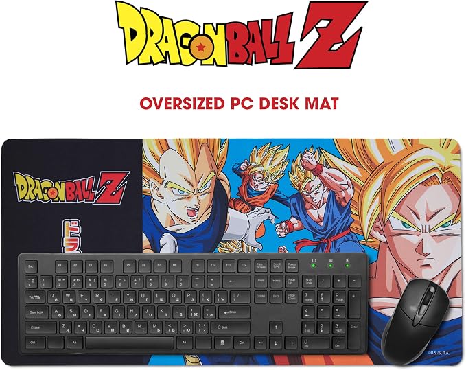 Dragon Ball Z Large Gaming Mouse Pad 31"x15" XL Computer Desk Mat, Anime | Dragon Ball Z anime gaming mouse pad, Oversized 31x15in smooth fabric top, stitched edges, non-slip rubber base.