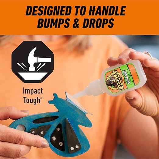 Gorilla Super Glue Gel, Value Size, Fast-Setting Bond, Clear, 28 g | Impact-Tough for Durability, Precision Gel Application, Works on Glass, Plastic, Wood, Metal, and More