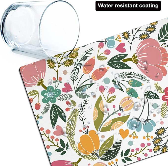 Small Mouse Pad Cute, Mini Mouse Pads for Wireless Mouse and Laptop, Travel Mousepads with Designs - Abstract Floral, Portable Mousepad with Non-Slip Rubber Base - 5.5 x 7 Inch