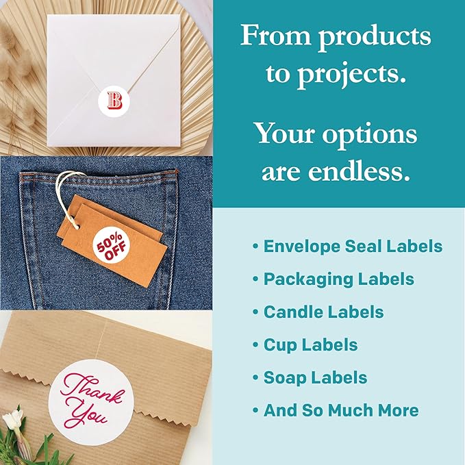 Premium Label Supply White Sticker Round Labels – 1.5" Circle – Laser/Inkjet Compatible – (30 per Sheet), 500 Sheets – 15,000 Total Adhesive Labels