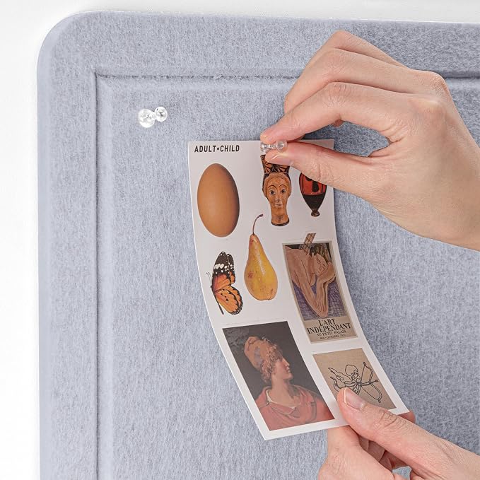 Felt Bulletin Board 35x18 inches, Decorative Pin Board for Home & Office | Cork Board Alternative for Wall with Push Pins, Display Mood Board for Photos, Notes & Reminders