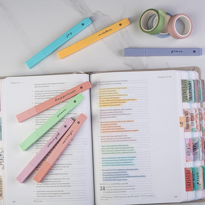 DIVERSEBEE Bible Highlighters with Soft Chisel Tip, 16 Pack Assorted Colors Pens No Bleed, Quick Dry Set, Cute Aesthetic Markers, Bible Study Journaling Supplies and Accessories (Pastel)