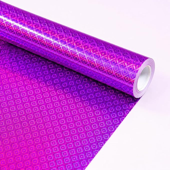 Purple Iridescent Bulletin Board Paper Roll,17" x20 Ft Bulletin Board Background Paper Roll,Fade Resistant Wrinkle Resistant Poster DIY Crafts Paper Glitter Wallpaper Classroom Office Home Dec
