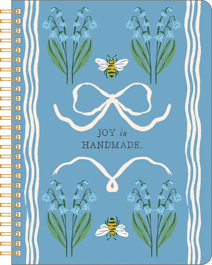 Compendium Spiral Notebook — Joy Is Handmade. — A Designer Spiral Notebook with 192 Lined Pages, College Ruled, 7.0"W x 9.25"H