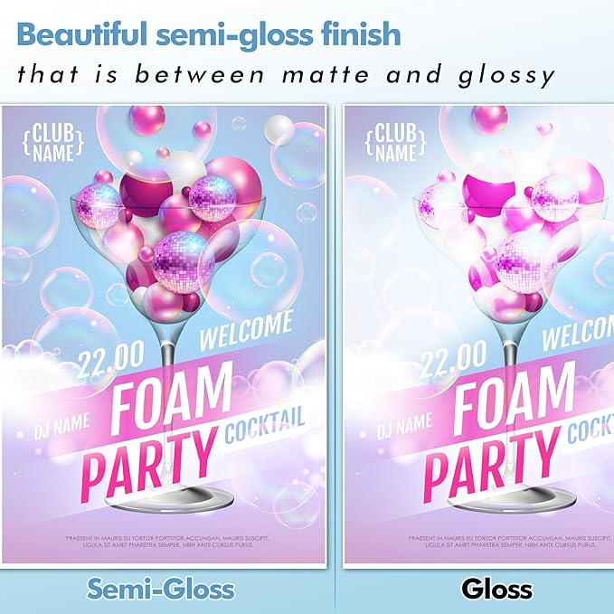 Koala Semi-Gloss Photo Paper 11X17 Inches 100 Sheets for Inkjet and Laser Printers Use DYE INK 48LB 180gsm Professional Paper