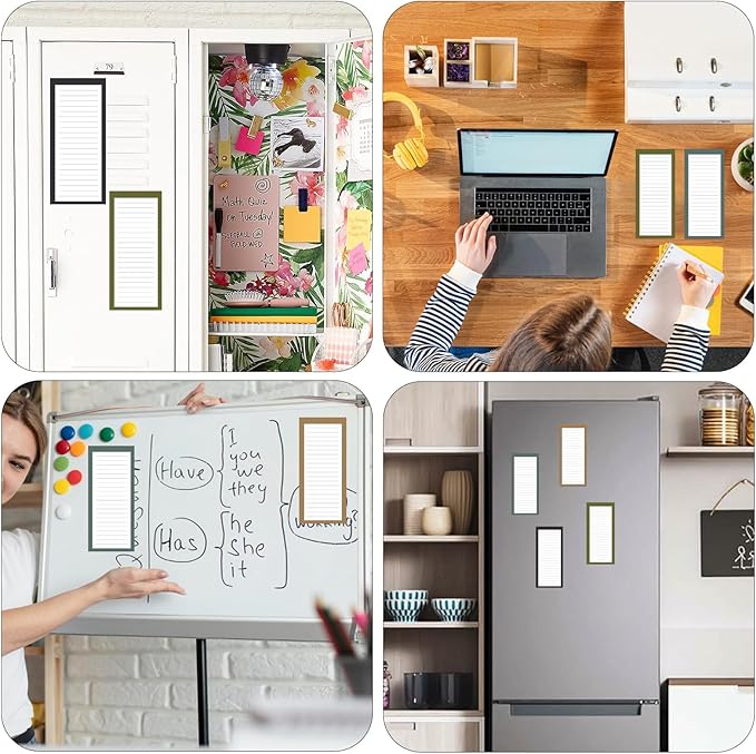 FLIPPED 4 Pack Magnetic Notepads for Refrigerator, Notepad Grocery List Large Magnet Pad for Fridge,Full Magnet Back Design Magnetic Memo Pads for Grocery List, Shopping List, to-Do List(200 Sheets)