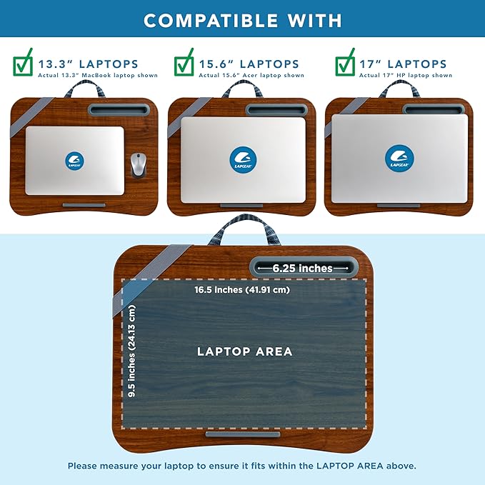 LAPGEAR Designer Lap Desk 2-Pack with Storage Basket, Phone Slot & Device Ledge – Arrow Stripes – Fits Laptops up to 15.6" – Style No. 70411