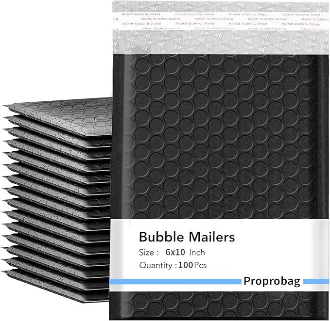 6x10 Bubble Mailers 100 Pack - Usable Size 6x9 Heavy Duty Padded mailer with Self Seal, Waterproof Shipping Envelopes, Bubble Wrap Protection for Ecommerce, Non See Through
